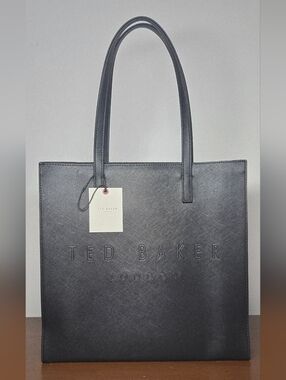 Ted Baker London Black Embossed Logo Tote Bag